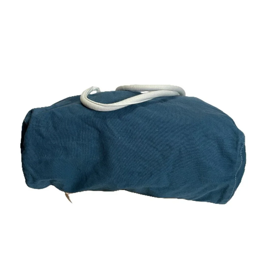 Athleta Tote Bag Blue Ombre Large Cotton Canvas Shopping Bag 19x13 Athleisure